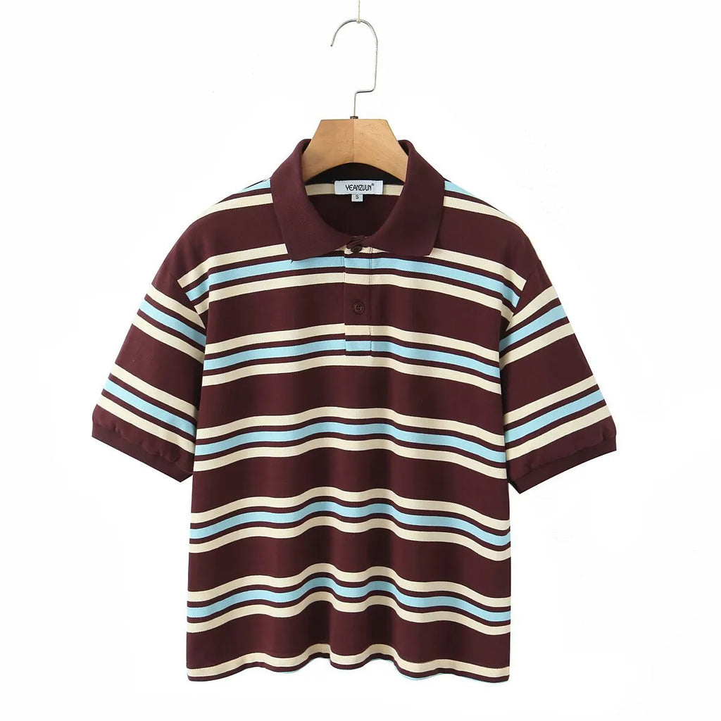 The Riviera Stripe Polo | Women's Striped Short Sleeve Polo Shirt
