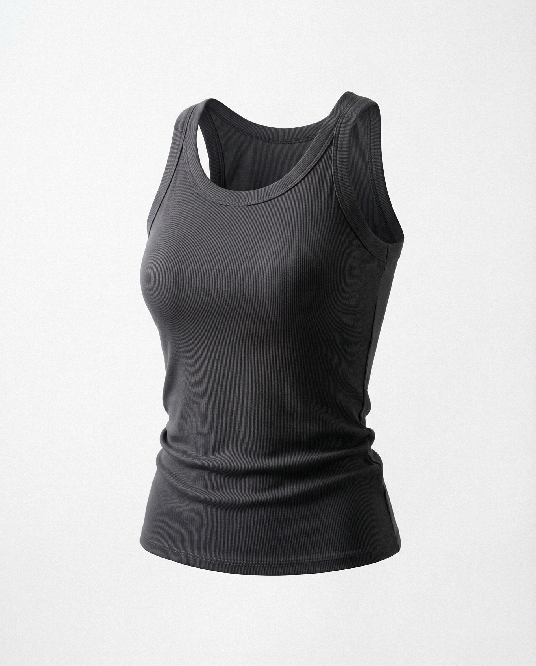 Black tank top on a white background